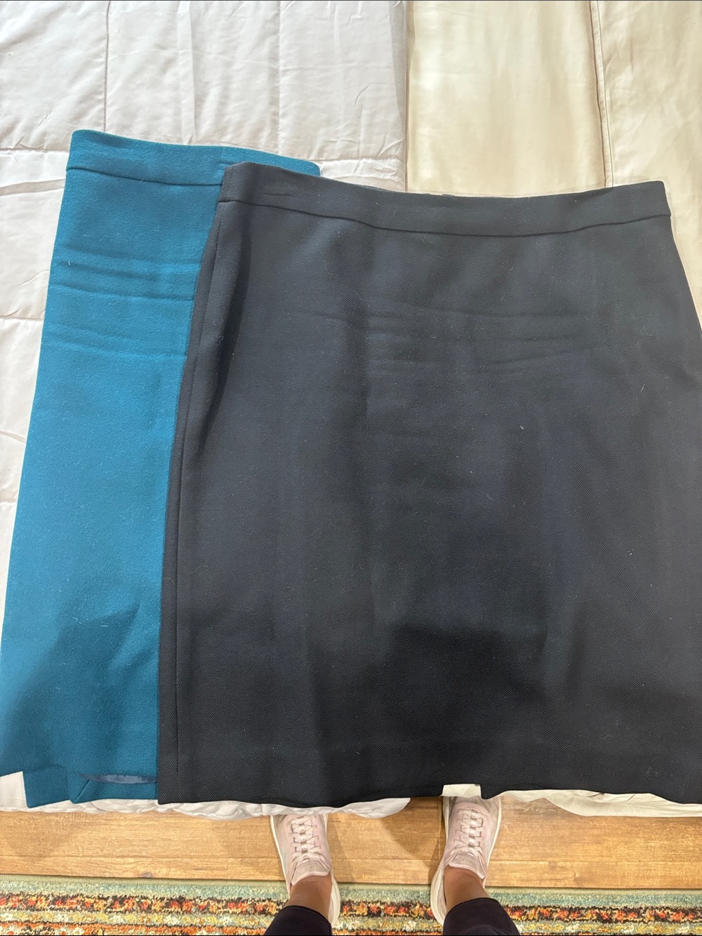 J. Crew Black and Teal Pencil Skirts - Pack of 2